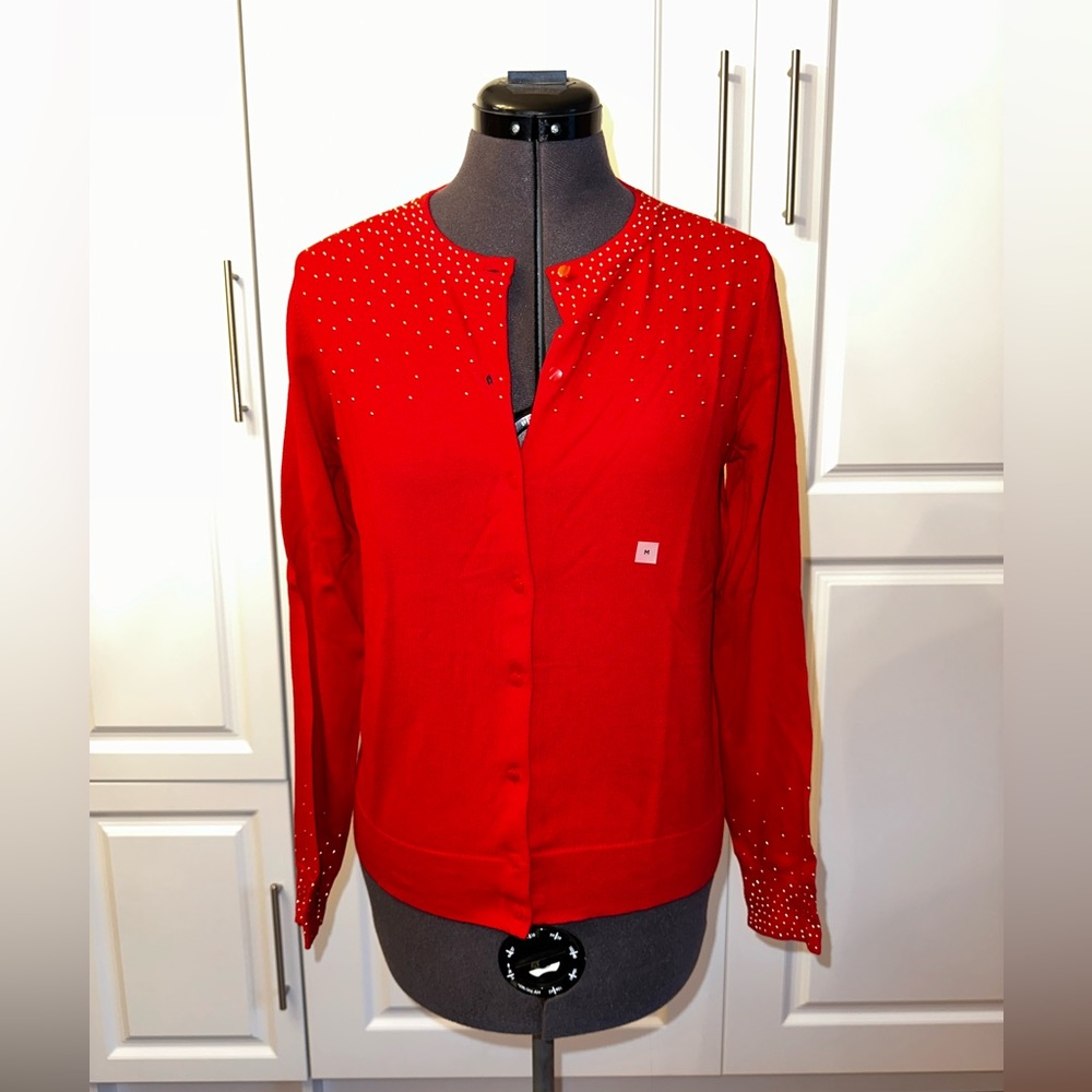 NWT Red and gold accent cardigan